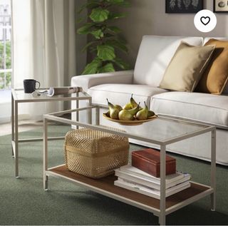 Tavolo ausiliario bianco in vetro e metallo