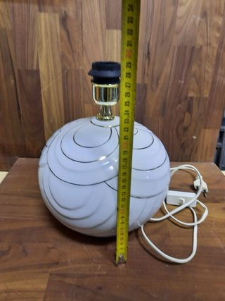 Lampada vintage ceramica bianca e oro