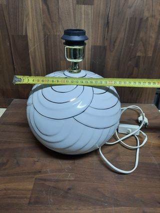 Lampada vintage ceramica bianca e oro