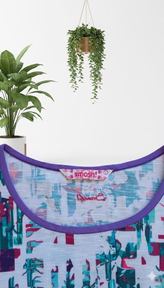 Camiseta Smash! Floral Talla L Fucsia/Rosa.