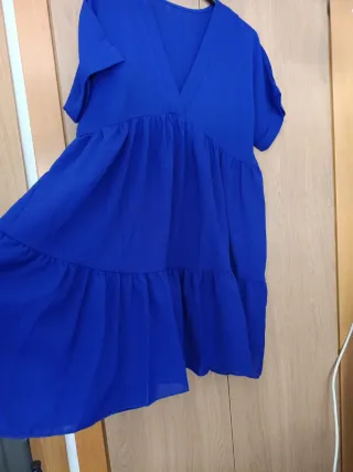 Vestido azul talla M tela fresca