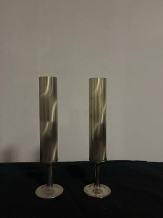 Candelabro vintage cromado plateado