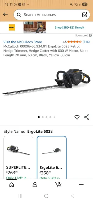 McCulloch ErgoLite 6028 Cortasetos Gasolina