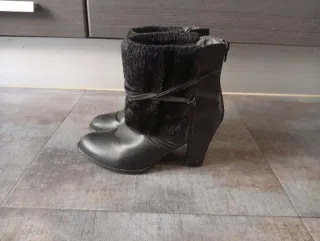 Botines negros mujer con pelo