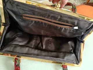 Bolso vintage terciopelo flores