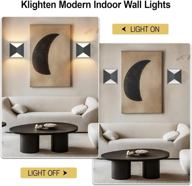 2 Apliques Pared Klighten Diseño Moderno