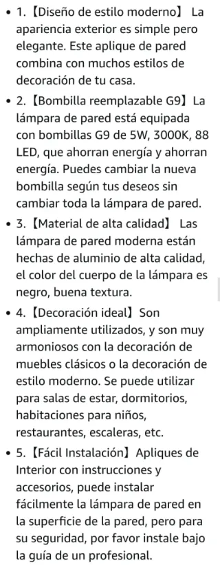 2 Apliques Pared Klighten Diseño Moderno