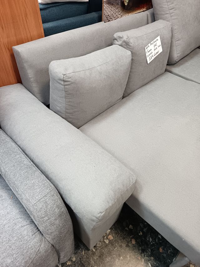 Sofá chaise longue convertible gris