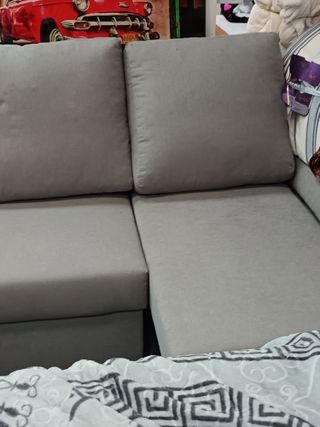 Sofá chaise longue convertible gris