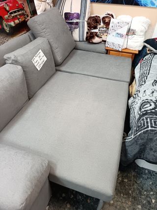 Sofá chaise longue convertible gris
