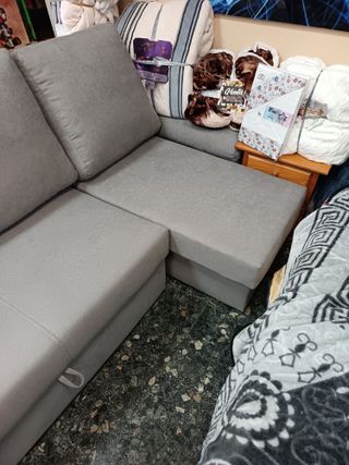 Sofá chaise longue convertible gris