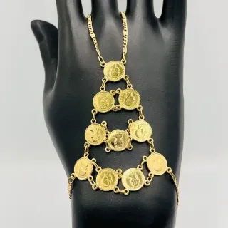 Pulsera manita 10 monedas 18K
