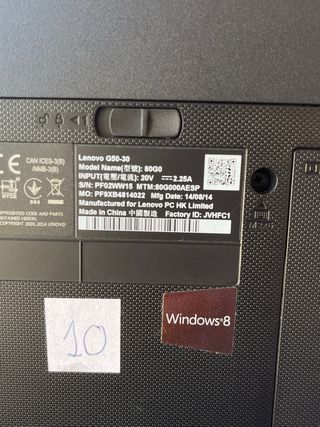 Portátil Lenovo G50-30 Negro/Plateado