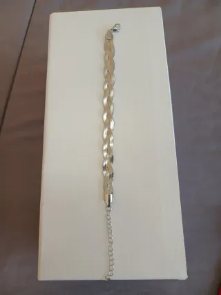 Pulsera Acero Inoxidable Plateada Trenzada