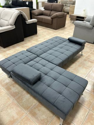 Sofá cama gris barato - chaiselongue NUEVO