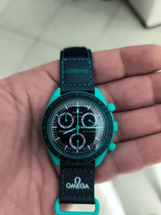 Omega x Swatch Moonwatch Nero e Verde Acqua
