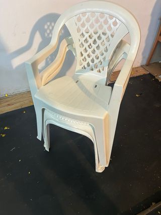 Lote 4 Sillas Camping Plástico Blancas