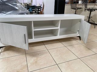 Mueble Bajo TV Blanco y Gris