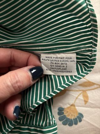 Camisa Polo Ralph Lauren Rayas Verde Talla XL