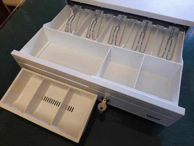 Cajón Portamonedas Iggual, color blanco