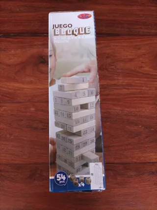 JENGA, JUEGO DE BLOQUES DE MADERA NATURAL