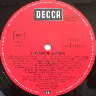 Vinilo Hitparade España