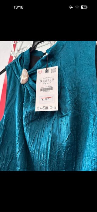 Vestido Jacquard Verde Turquesa plateado azul