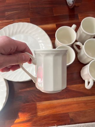 Juego de vajilla de porcelana blanca CHURCHILL