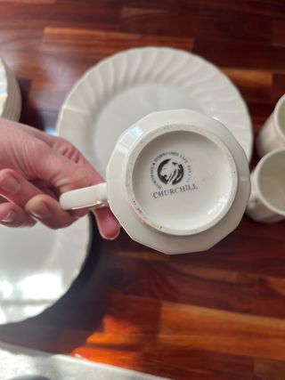 Juego de vajilla de porcelana blanca CHURCHILL