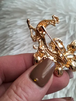 Spilla donna pavone con strass