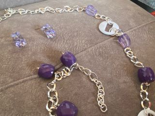 Juego Collar,Pendientes y Pulsera chapado en plata