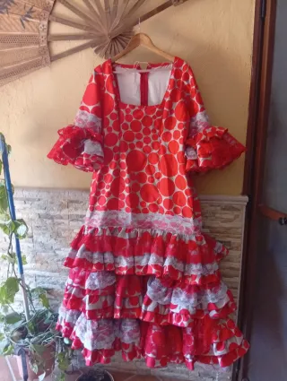 Vestido Flamenca Rojo Lunares