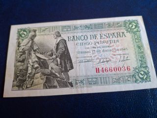 Billete 5 Pesetas Banco de España 1945