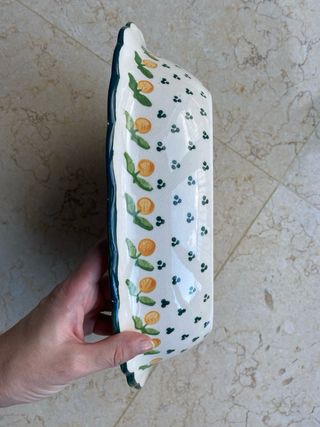 Pirofila vintage anni 80 decorata a mano