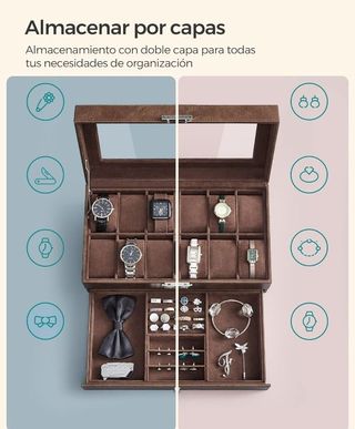 Caja Relojes 12 Ranuras SONGMICS JWB012K01