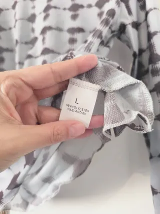 Camiseta manga larga estampada gris/marrón Talla L