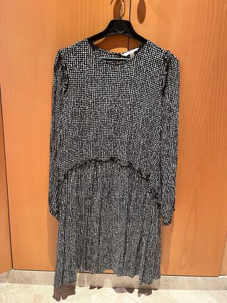 Vestido premamá estampado negro y blanco