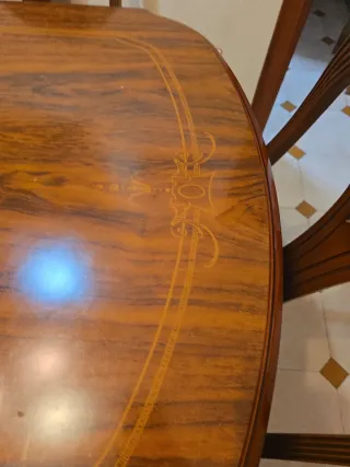 Mesa extensible vintage + 6 sillas + mesa auxiliar