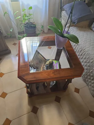 Mesa extensible vintage + 6 sillas + mesa auxiliar