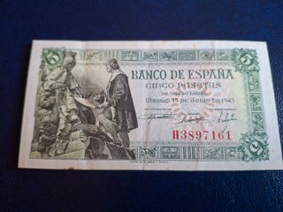Billete 5 Pesetas Banco de España 1945