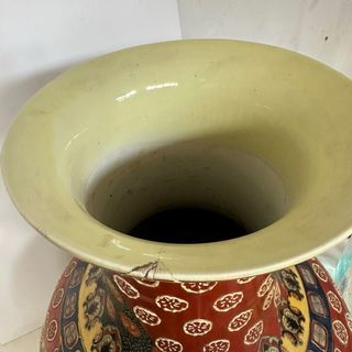 Jarrón Chino Satsuma Antiguo Grande