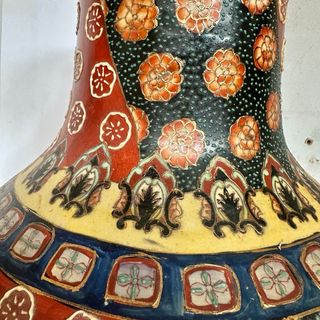 Jarrón Chino Satsuma Antiguo Grande