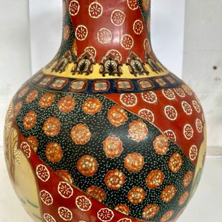 Jarrón Chino Satsuma Antiguo Grande