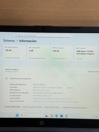 HP Laptop 15s Ryzen 3 / 8GB / 256GB / 2Gb
