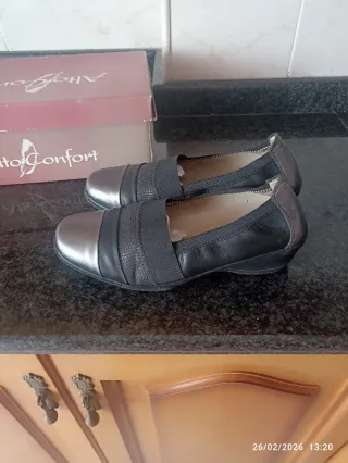 Zapatos Notton Mujer Talla 36 Negro/Plata.