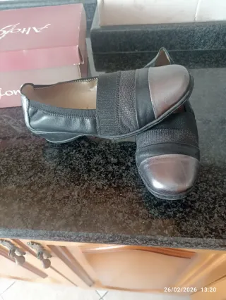 Zapatos Notton Mujer Talla 36 Negro/Plata.