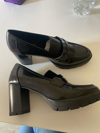 Mocasines de tacón negros