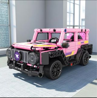 Todoterreno rosa imitación de LEGO