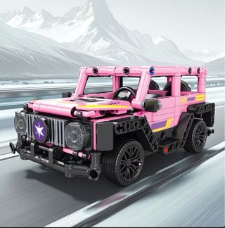 Todoterreno rosa imitación de LEGO
