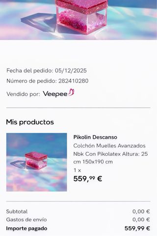 Colchón Pikolin con somier 150x190